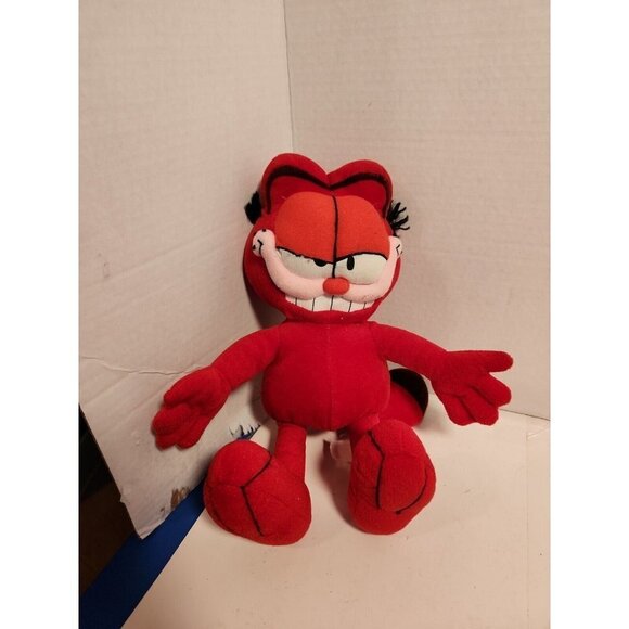 Rare! 16" FULL ALL RED Devil Costume Garfield Plush Stuffed Animal Valentine's